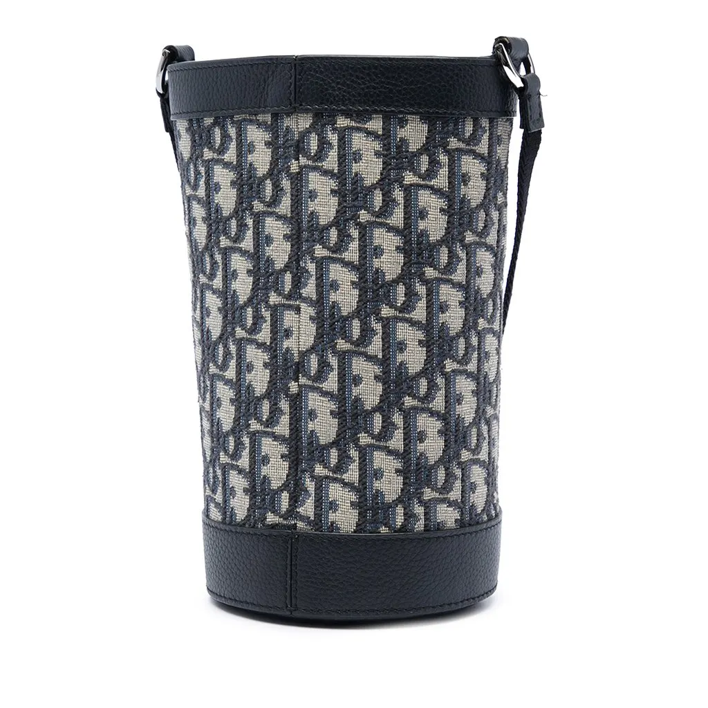 Dior Oblique Canvas Thermo Bottle Holder Blue Canvas Very good - Back View