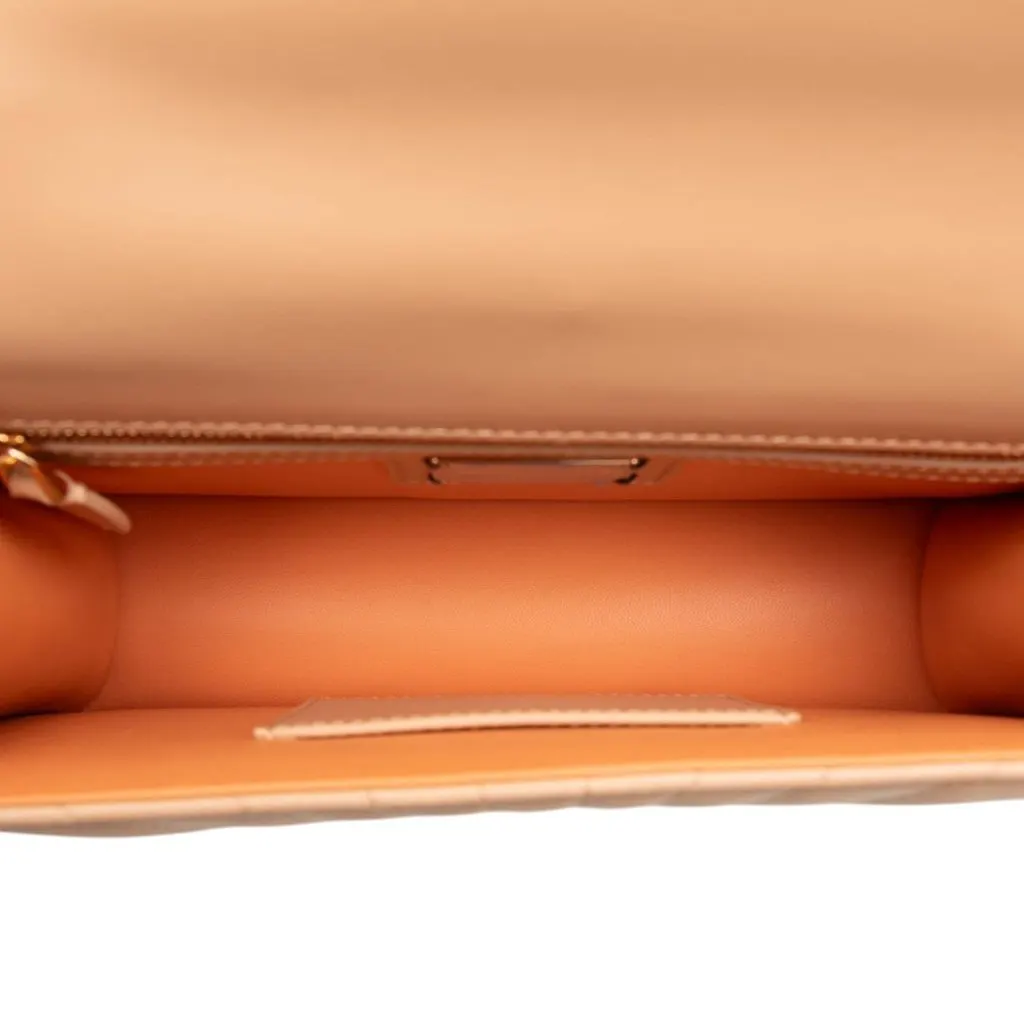 Bvlgari Medium Quilted Calfskin Diamond Blast Serpenti Forever Shoulder Bag Beige Leather Very good - Model View