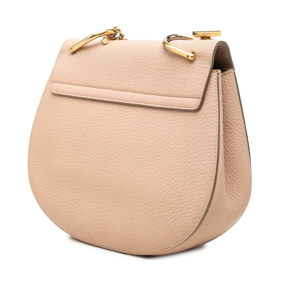 Chloé Small Leather Drew Crossbody Pink Leather Good - Back View