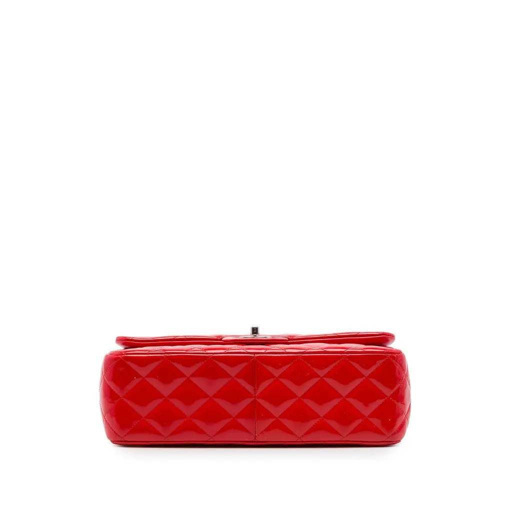 Chanel Jumbo Classic Patent Double Flap Red Leather Very good - Inside View