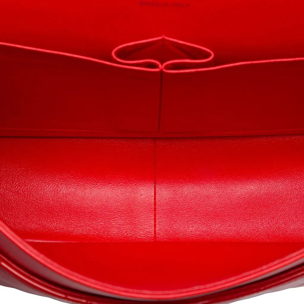 Chanel Jumbo Classic Patent Double Flap Red Leather Very good - Model View