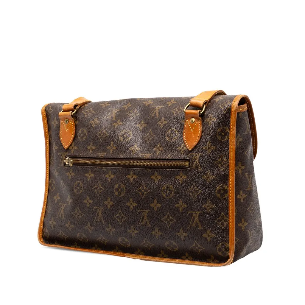 Louis Vuitton Monogram Sac Gibeciere MM Brown Canvas Good - Back View