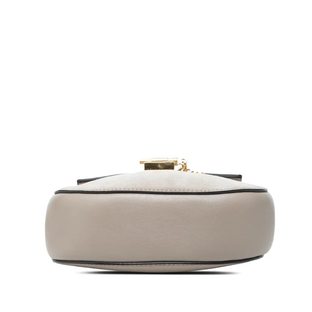 Chloé Mini Bicolor Suede and Calfskin Drew Crossbody Grey Leather Very good - Inside View