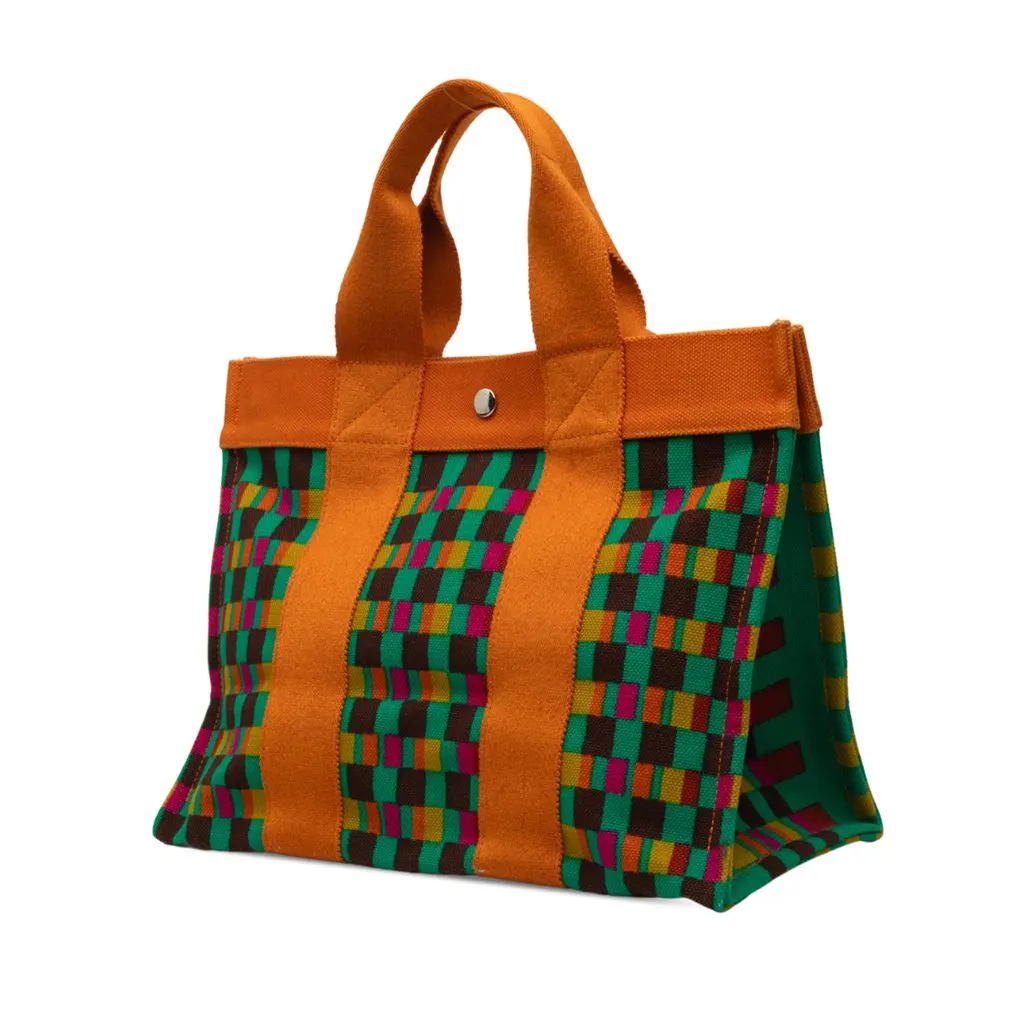 Hermès Multicolor Printed Canvas Fourre Tout MM MultiColor Very good - Back View