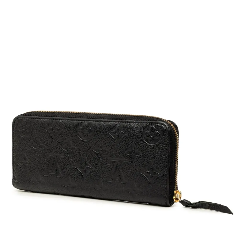 Louis Vuitton Monogram Empreinte Zippy Long Wallet Black Leather Very good - Back View