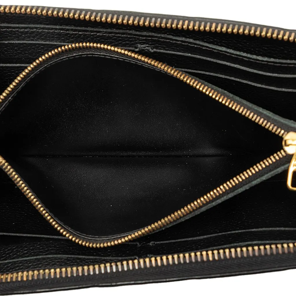 Louis Vuitton Monogram Empreinte Zippy Long Wallet Black Leather Very good - Model View