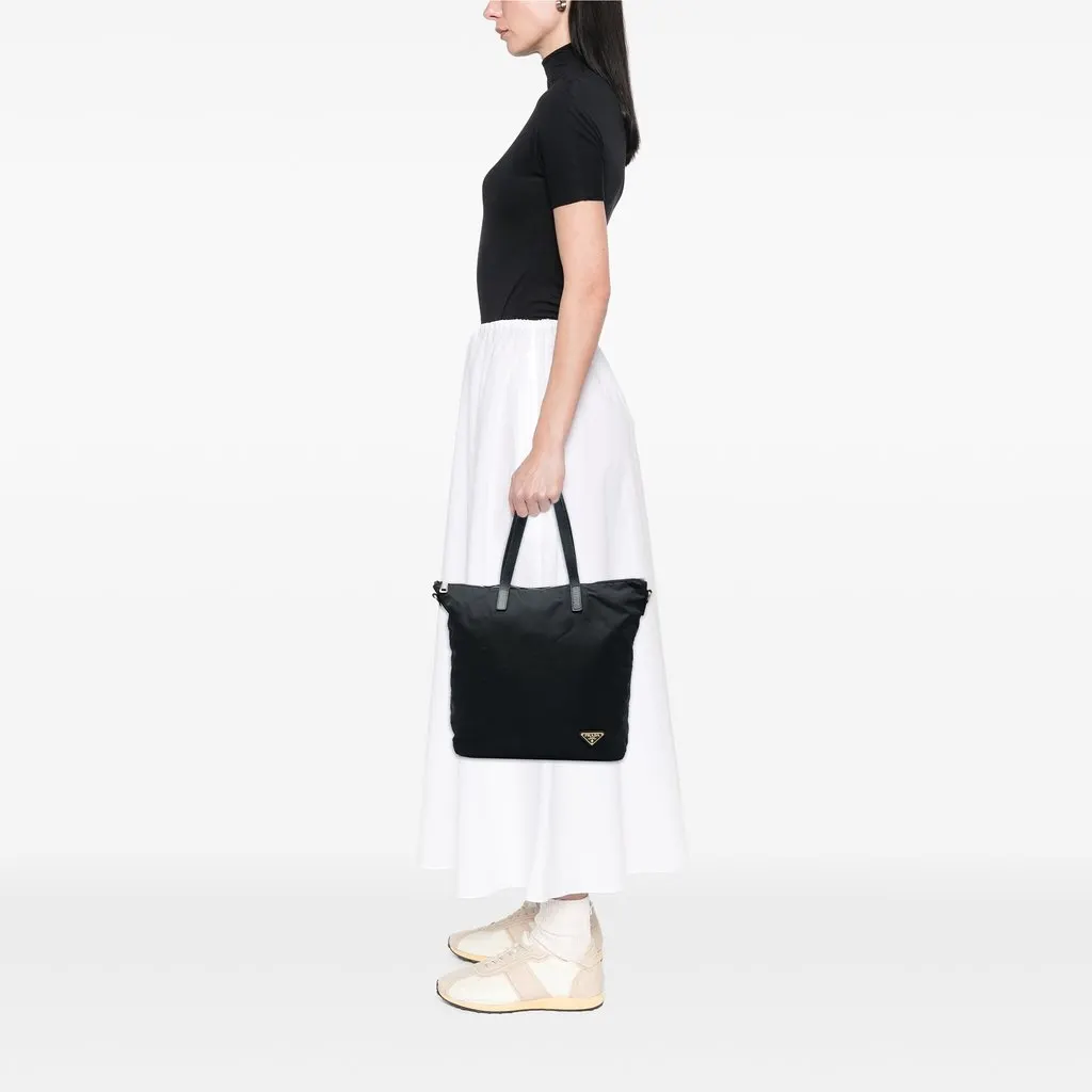 Prada Tessuto Zip Top Convertible Tote Black Polyamide Good - Box View