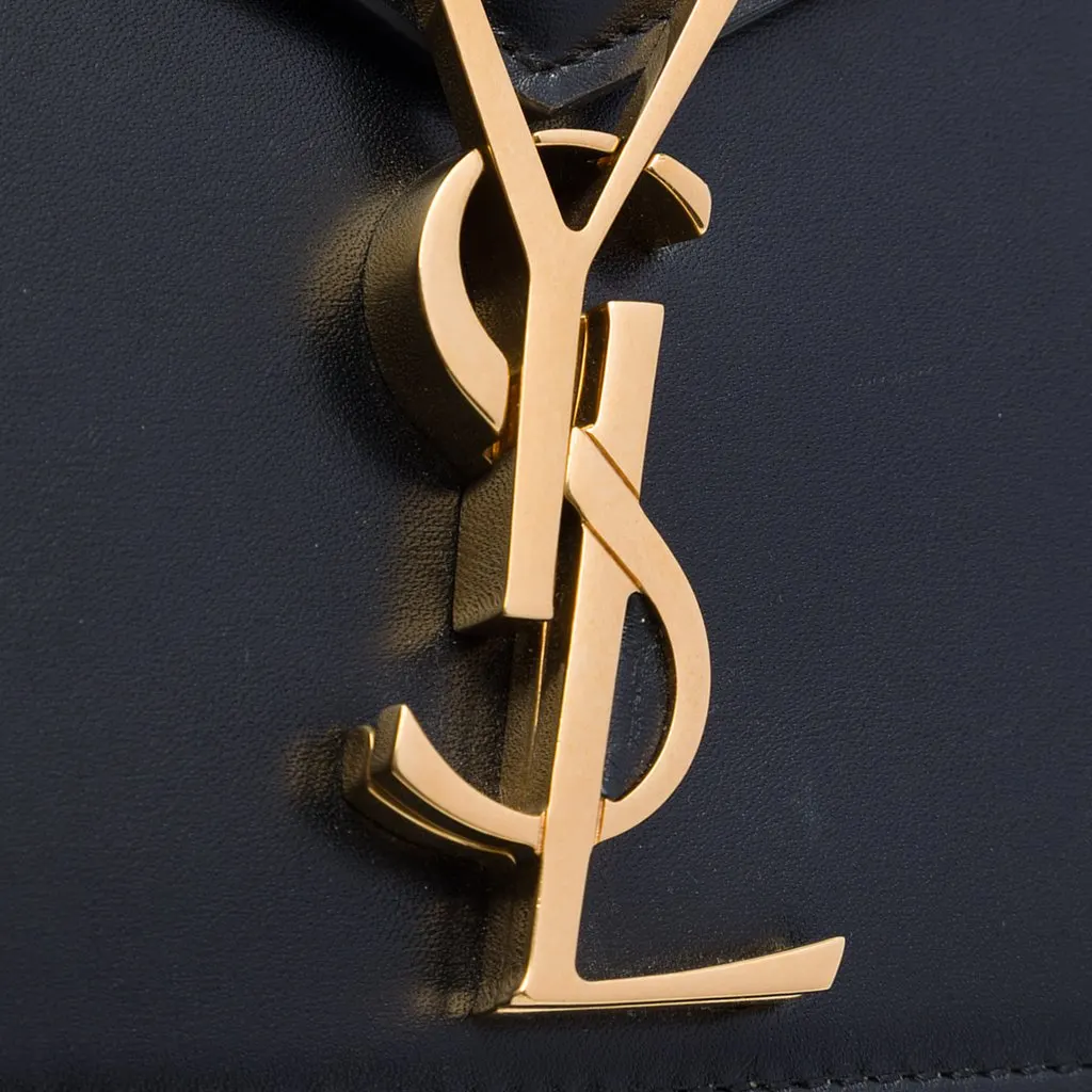 Saint Laurent Smooth Calfskin Monogram Cassandra Clasp Bag Black Leather Very good - Box View