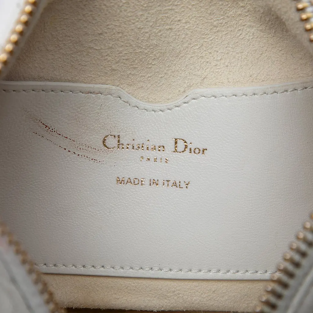 Dior Small Lambskin Cannage Dior Vibe Hobo White Leather Very good - Box View