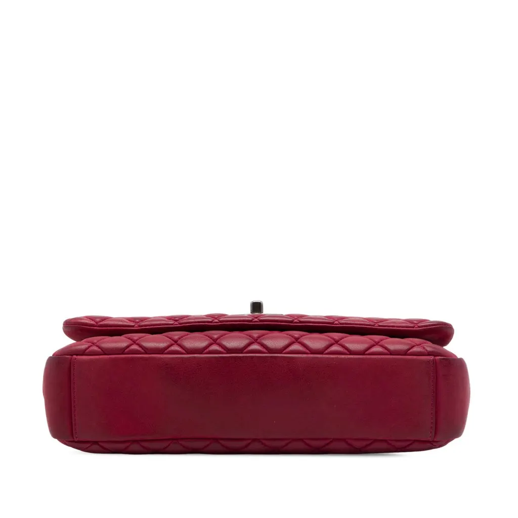 Chanel Large Quilted Iridescent Calfskin New Bubble Flap Red Leather Good - Inside View
