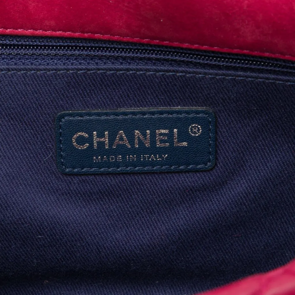 Chanel Large Quilted Iridescent Calfskin New Bubble Flap Red Leather Good - Box View