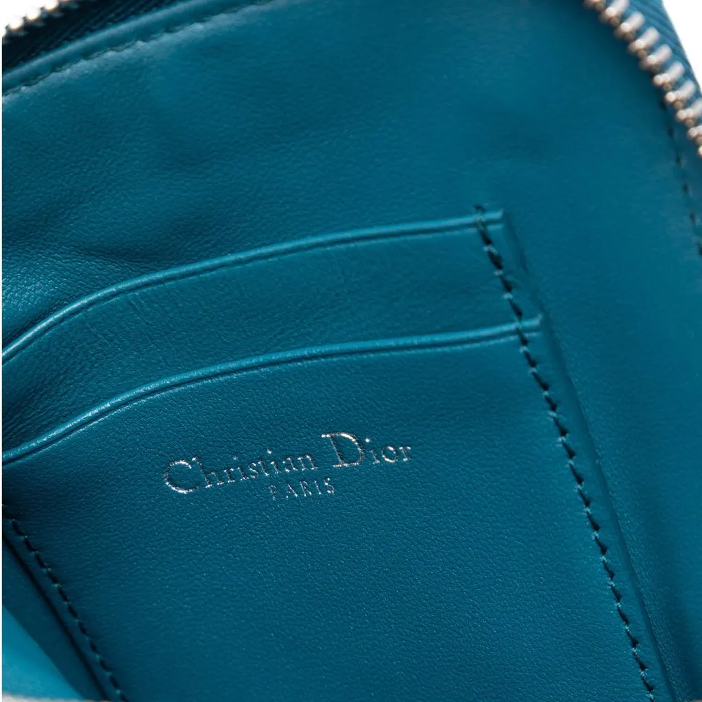 Dior Supple Calfskin Cannage Caro Multifunctional Pouch Blue Leather Very good - Box View