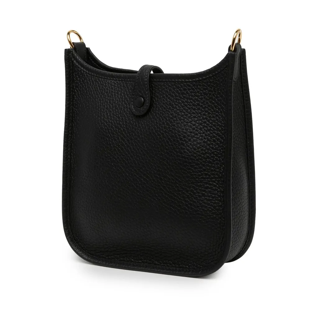 Hermès Clemence Evelyne TPM 16 Black Leather Very good - Back View