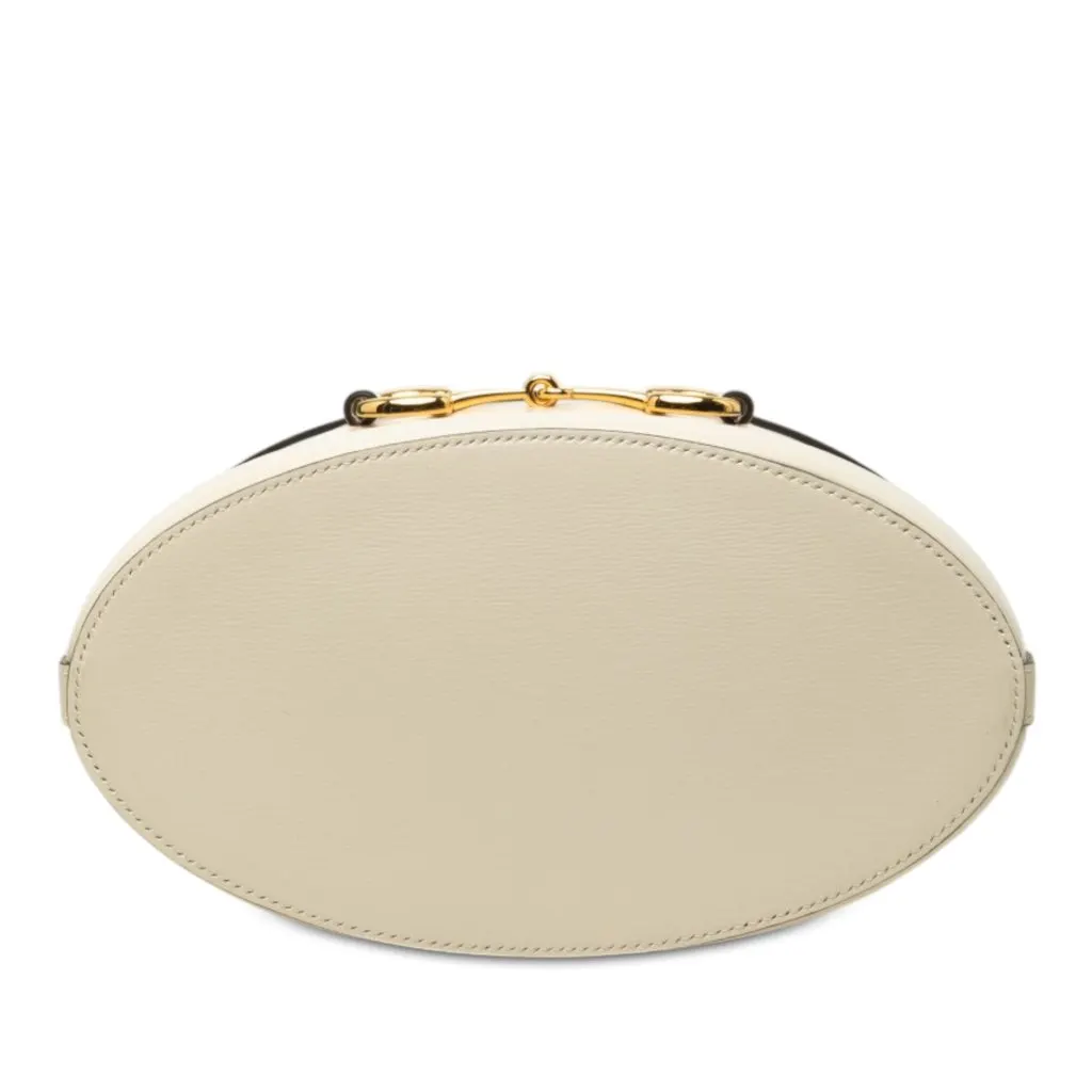 Gucci Calfskin Horsebit 1955 Bucket Bag White Leather Very good - Inside View