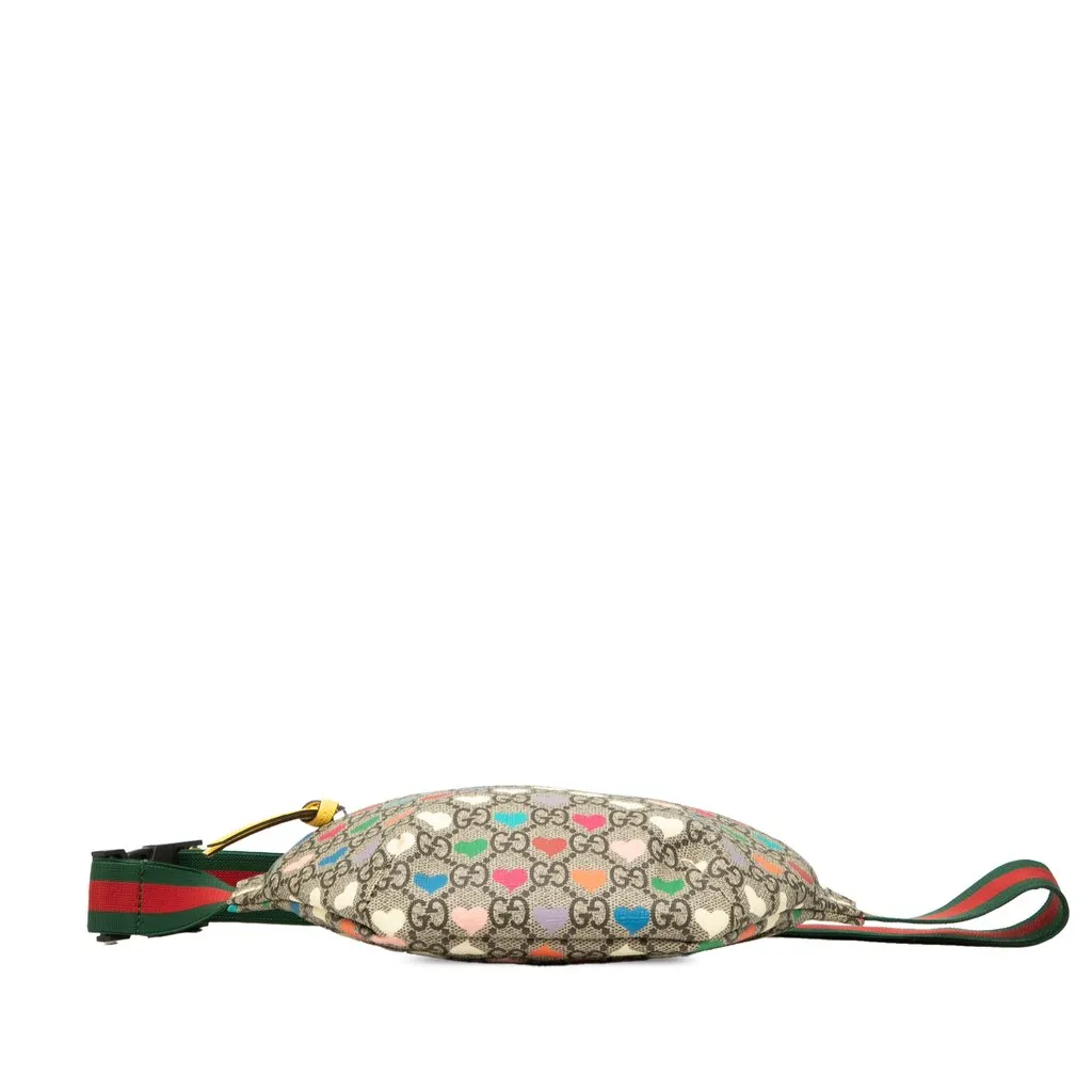 Gucci Kids GG Supreme Hearts Web Belt Bag Beige Very good - Inside View