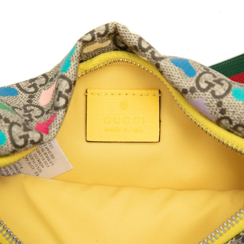 Gucci Kids GG Supreme Hearts Web Belt Bag Beige Very good - Box View