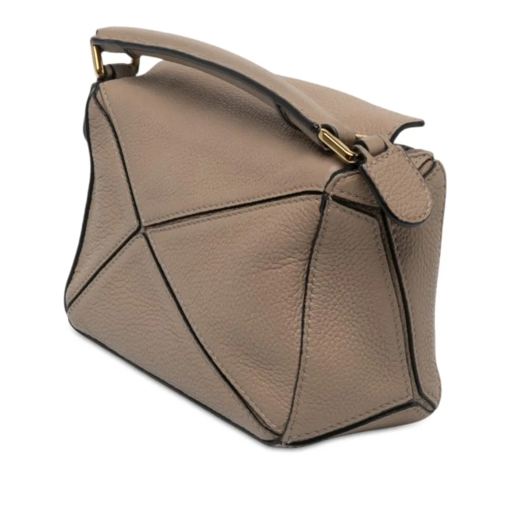Loewe Mini Calfskin Puzzle Satchel Brown Leather Very good - Back View