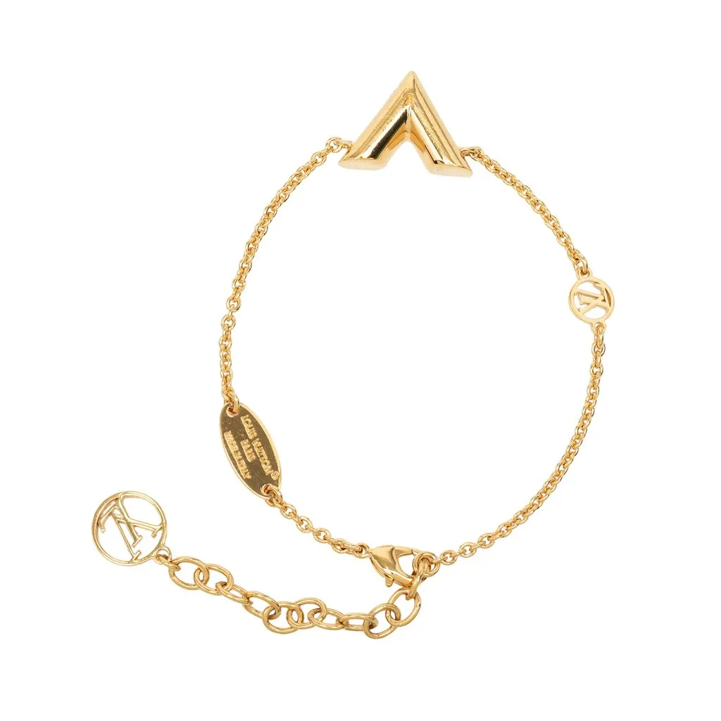 Louis Vuitton Gold Plated Essential V Bracelet Gold Metal Very good - Inside View