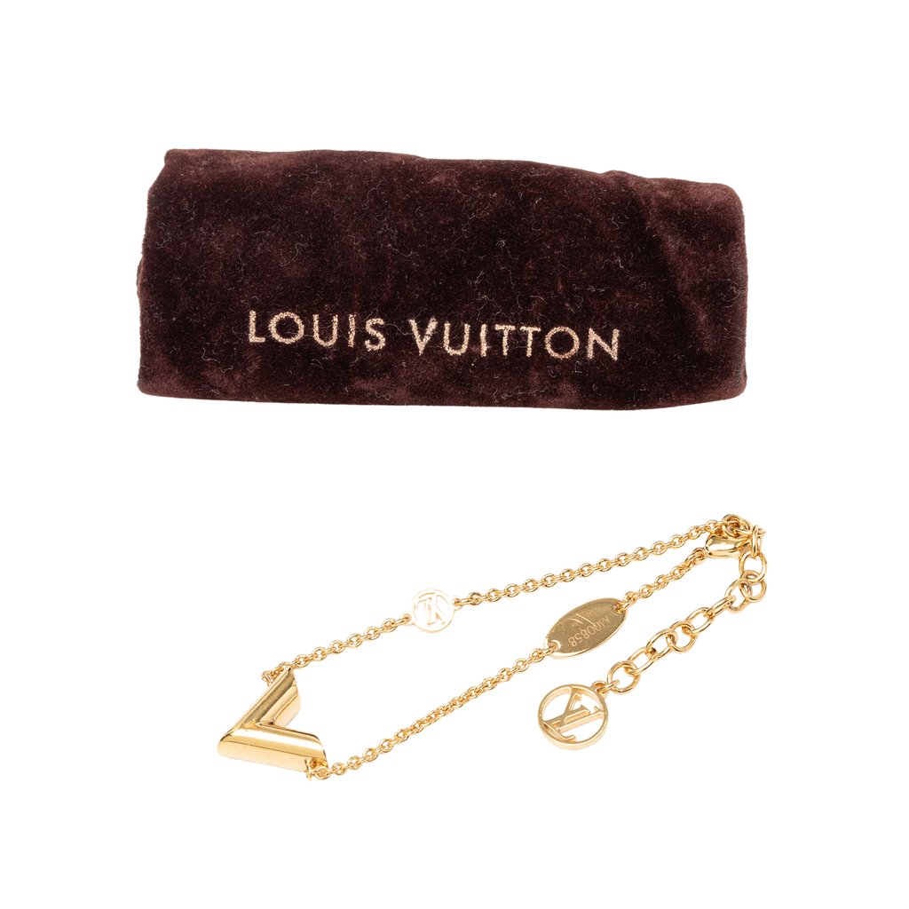 Louis Vuitton Gold Plated Essential V Bracelet Gold Metal