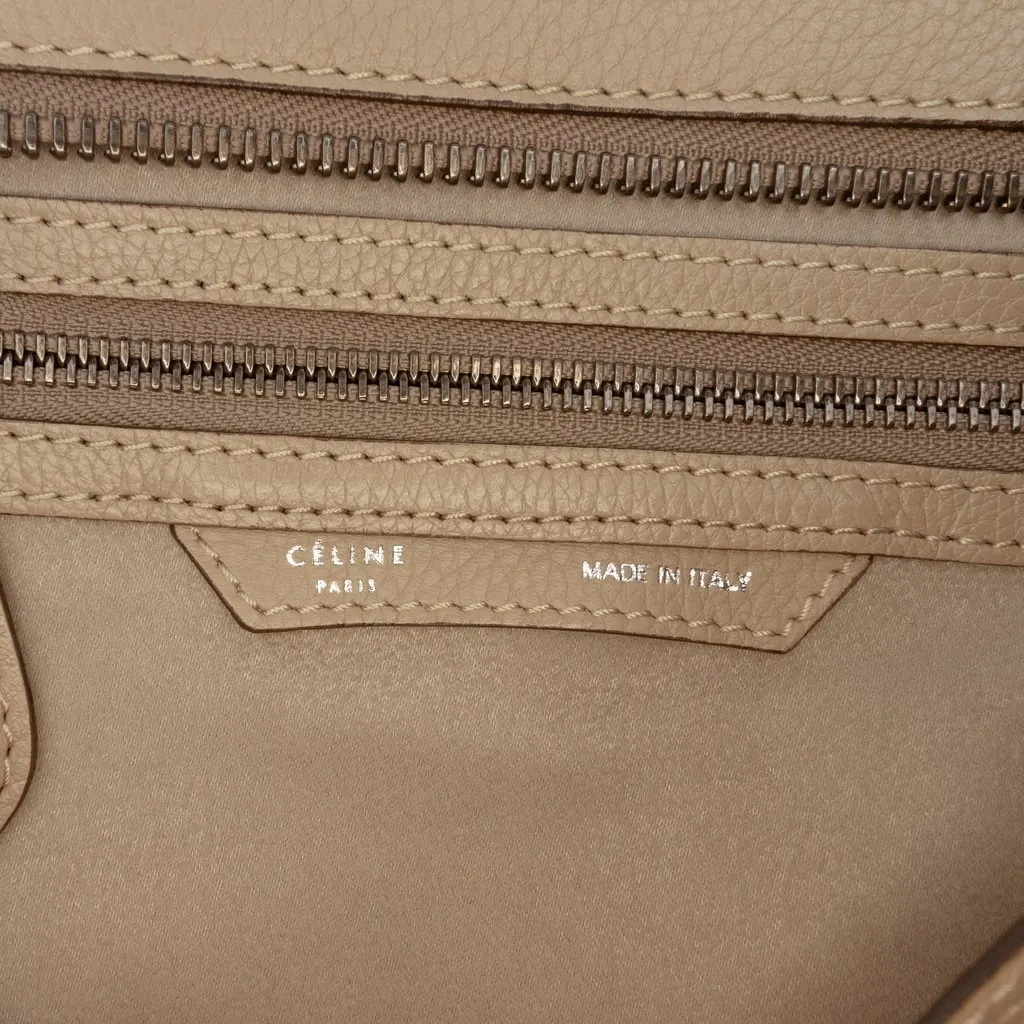 Celine Micro Leather Luggage Tote Brown Leather Good - Box View