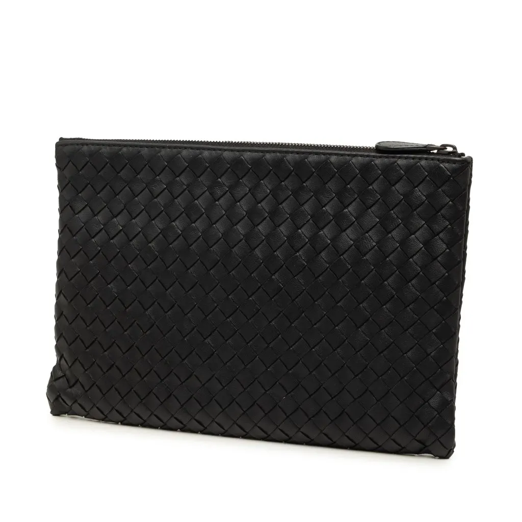 Bottega Veneta Nappa Intrecciato Clutch Black Leather Very good - Back View