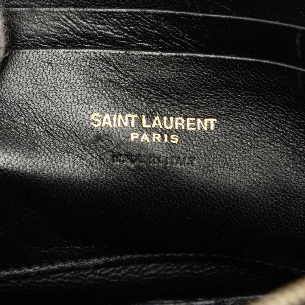 Saint Laurent Mini Grain de Poudre Chevron Monogram Lou Camera Bag Black Leather Very good - Box View