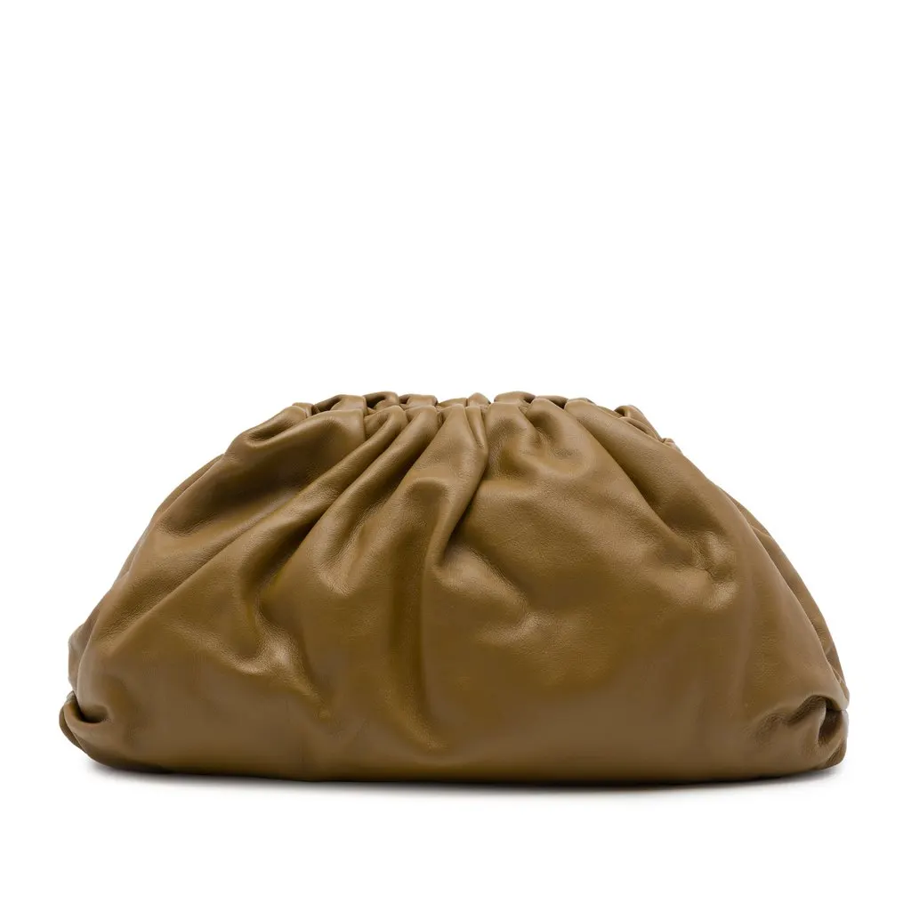 Bottega Veneta Lambskin The Pouch Brown Leather Very good - Front View