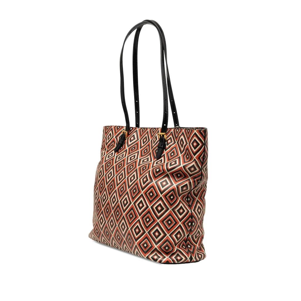 Prada Saffiano Diamond Print Tote Black Leather Very good - Back View