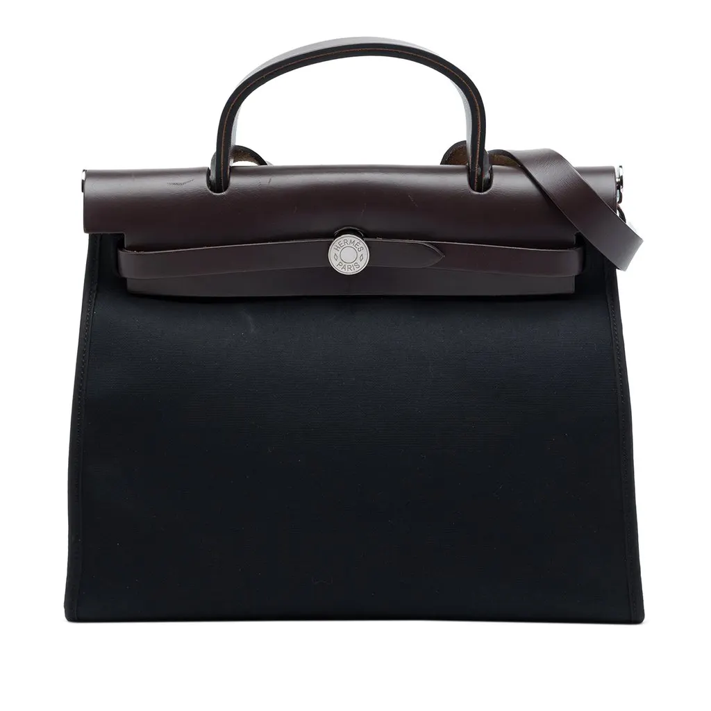 Hermès Toile Herbag Zip 31 Black Canvas Very good - Front View