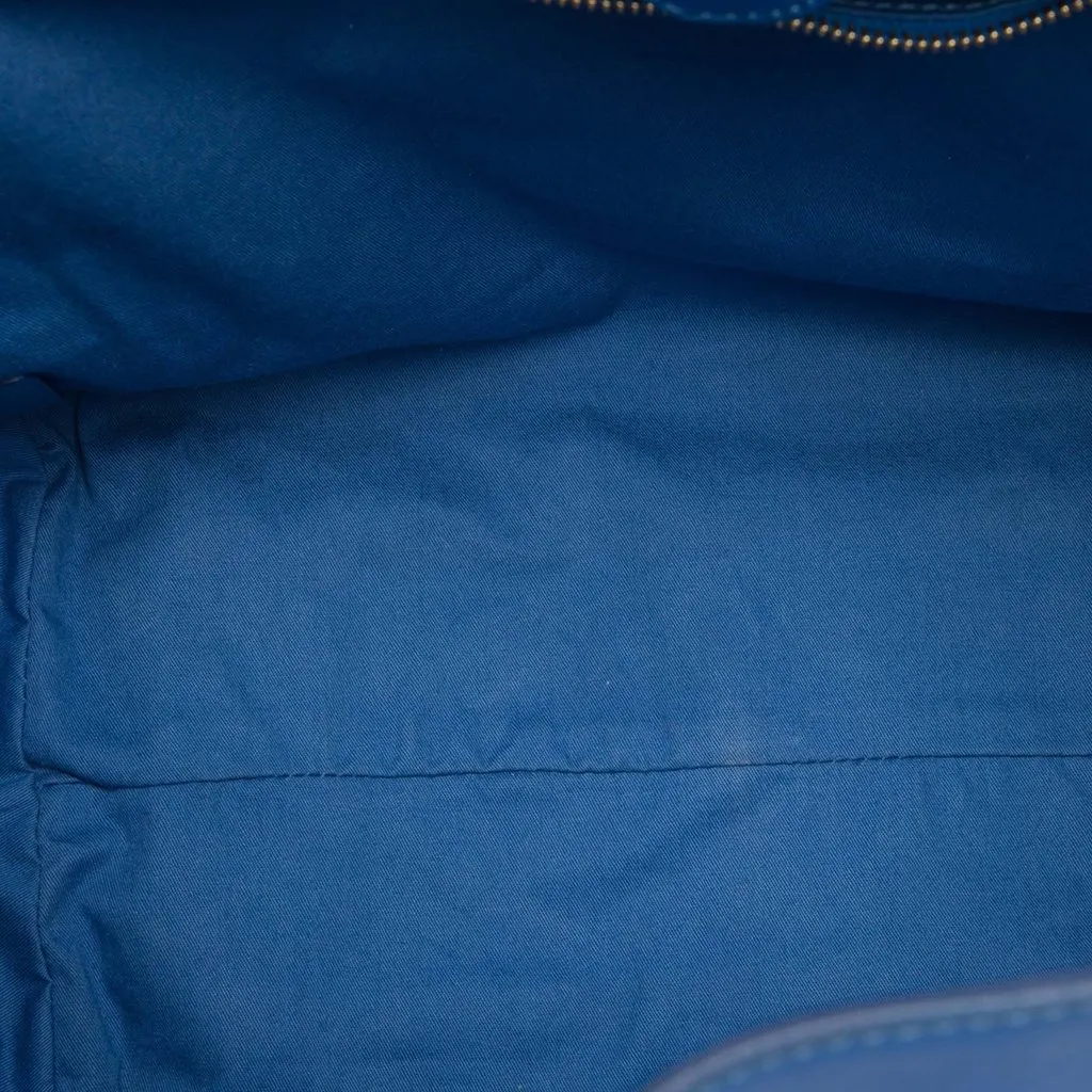 Burberry Small Grained Calfskin Canterbury Tote Blue Leather Very good - Model View