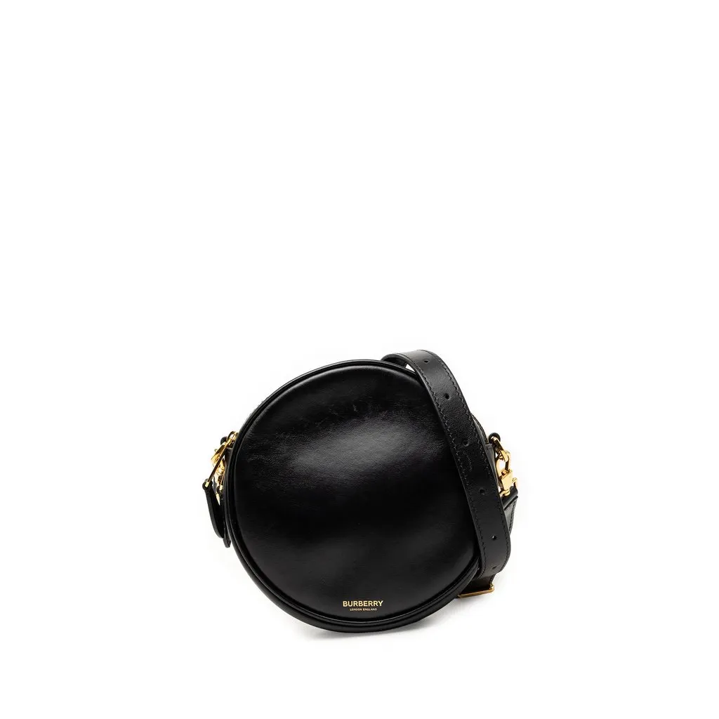 Burberry Calfskin Louise Round Crossbody Black Leather Very good - Front View