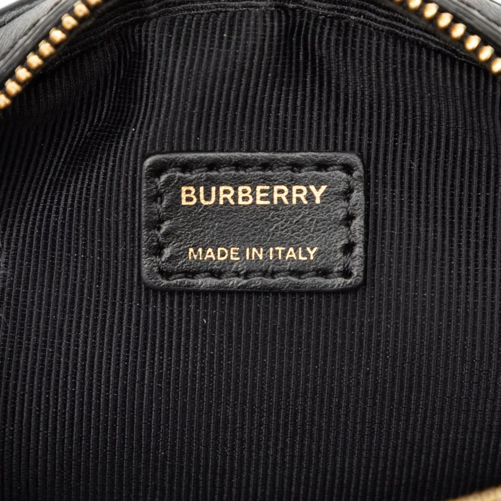 Burberry Calfskin Louise Round Crossbody Black Leather Very good - Box View
