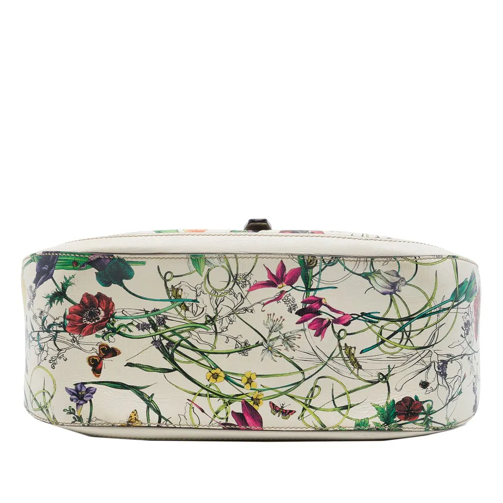 Gucci Calfskin Flora Nice Stirrup Crossbody White Leather Very good - Inside View