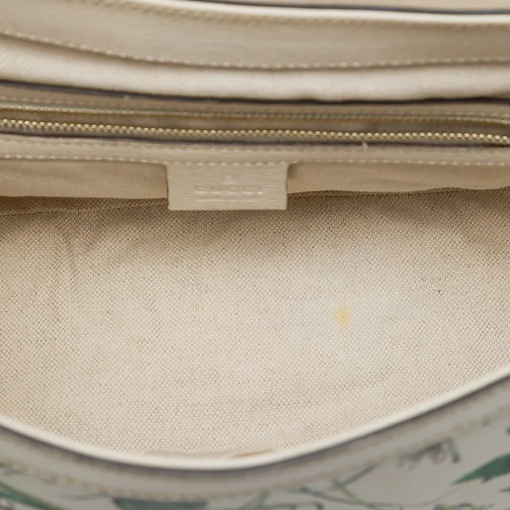 Gucci Calfskin Flora Nice Stirrup Crossbody White Leather Very good - Model View