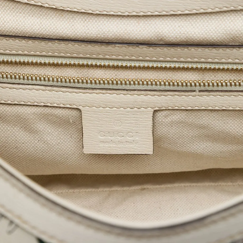 Gucci Calfskin Flora Nice Stirrup Crossbody White Leather Very good - Box View