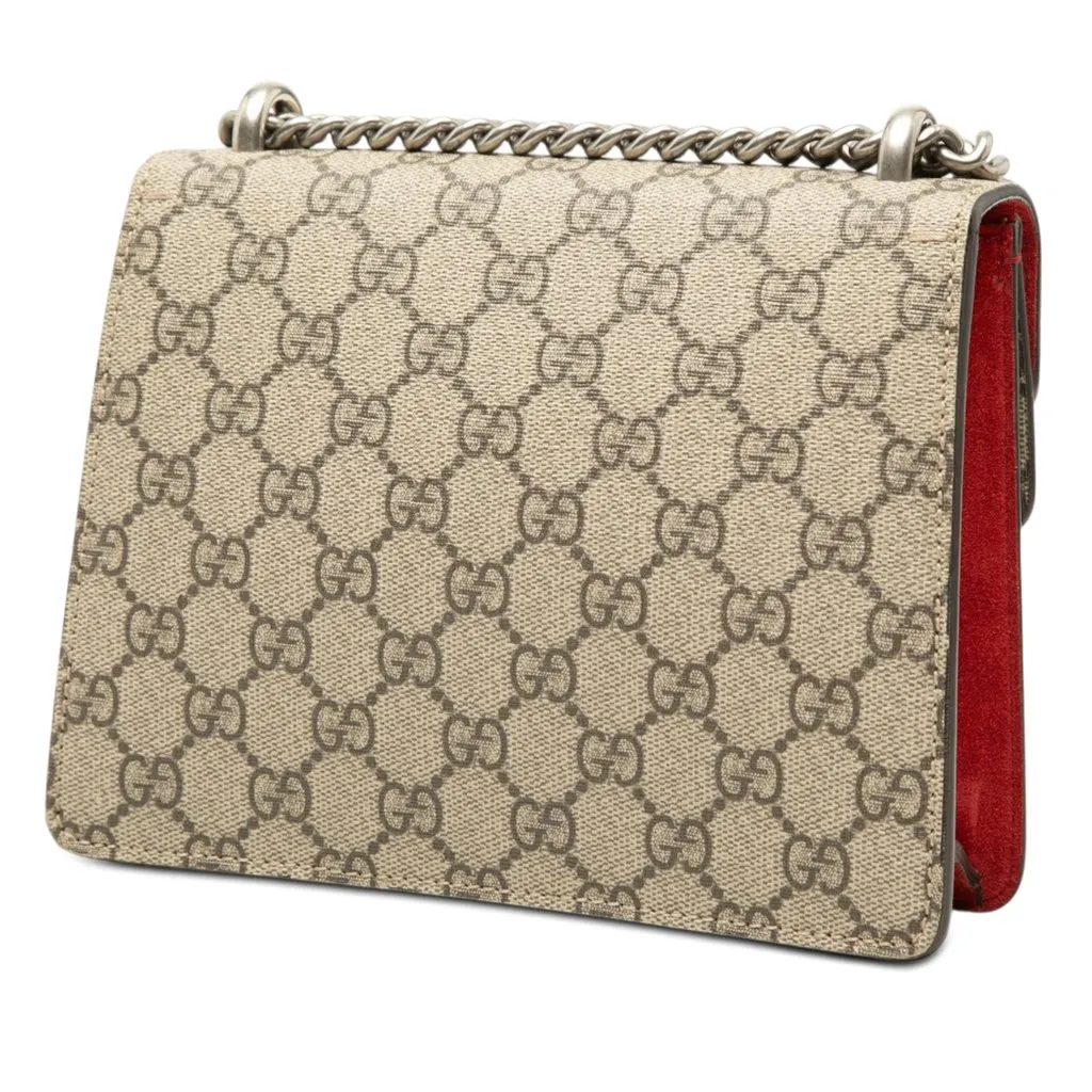 Gucci Small GG Supreme Dionysus Crossbody Beige Canvas Very good - Back View