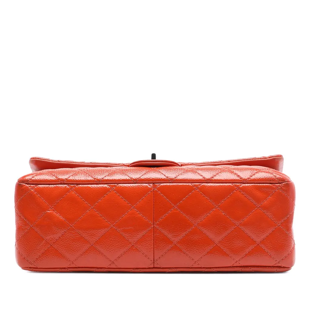 Chanel Quilted Patent Caviar Reissue 2.55 Double Flap 226 Orange Leather Very good - Inside View