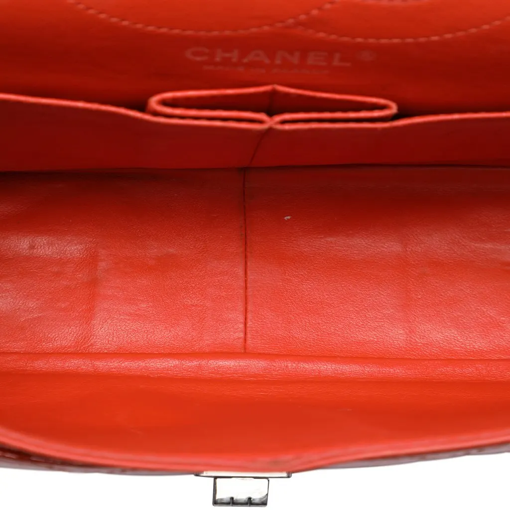 Chanel Quilted Patent Caviar Reissue 2.55 Double Flap 226 Orange Leather Very good - Model View