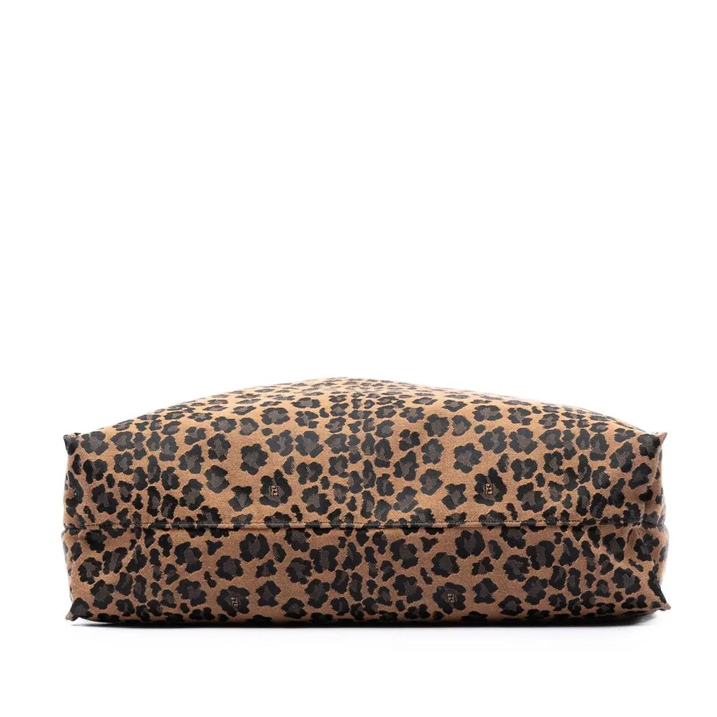 Fendi Leopard Printed Canvas Shopping Tote Brown Very good - Inside View