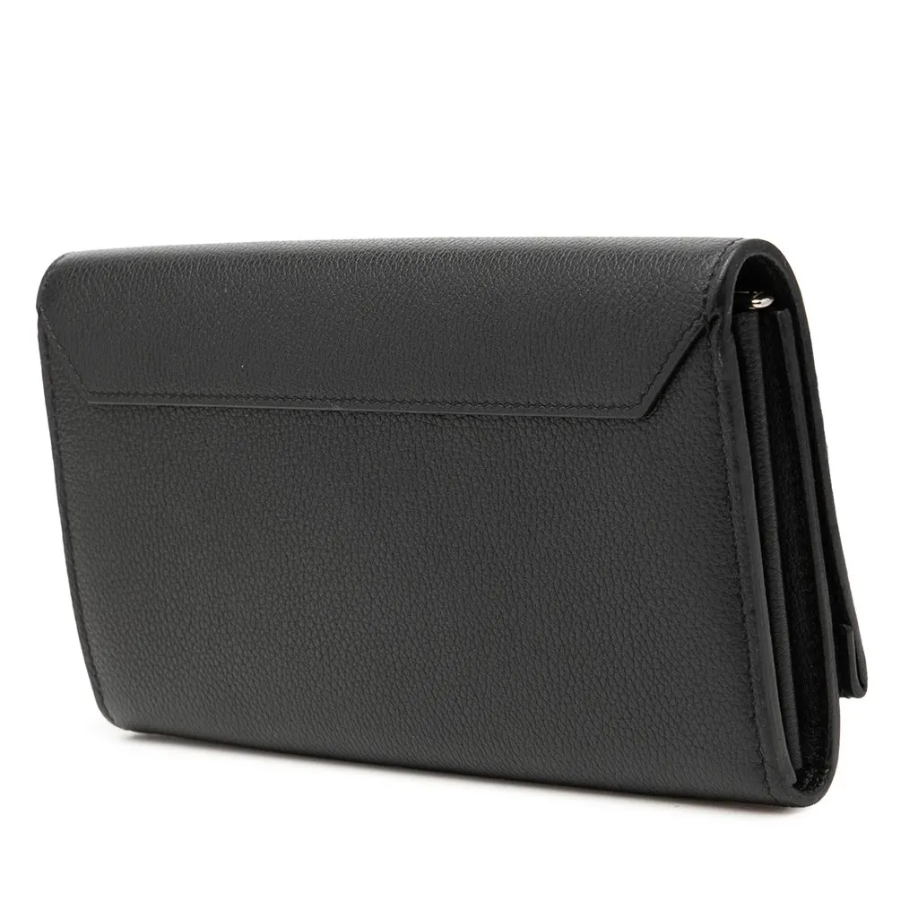 Louis Vuitton Leather Lockme II Long Wallet Black Leather Very good - Back View