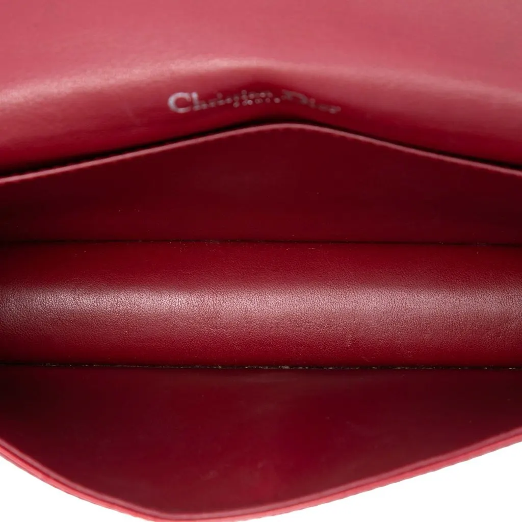 Dior Patent Cannage Lady Dior Chain Convertible Clutch Red Leather Very good - Model View