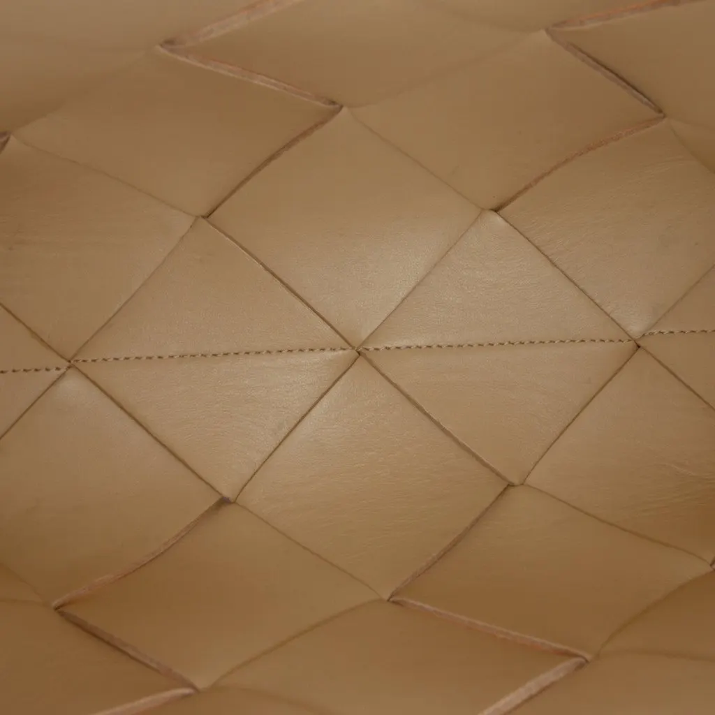 Bottega Veneta Small Lambskin Intreccio Cassette Camera Bag Beige Leather Very good - Model View