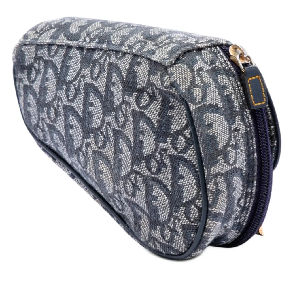 Dior Diorissimo Canvas Saddle Pouch Blue Canvas Good - Back View