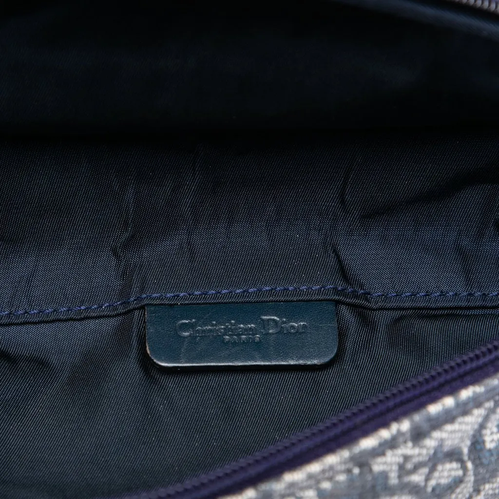 Dior Diorissimo Canvas Saddle Pouch Blue Canvas Good - Model View