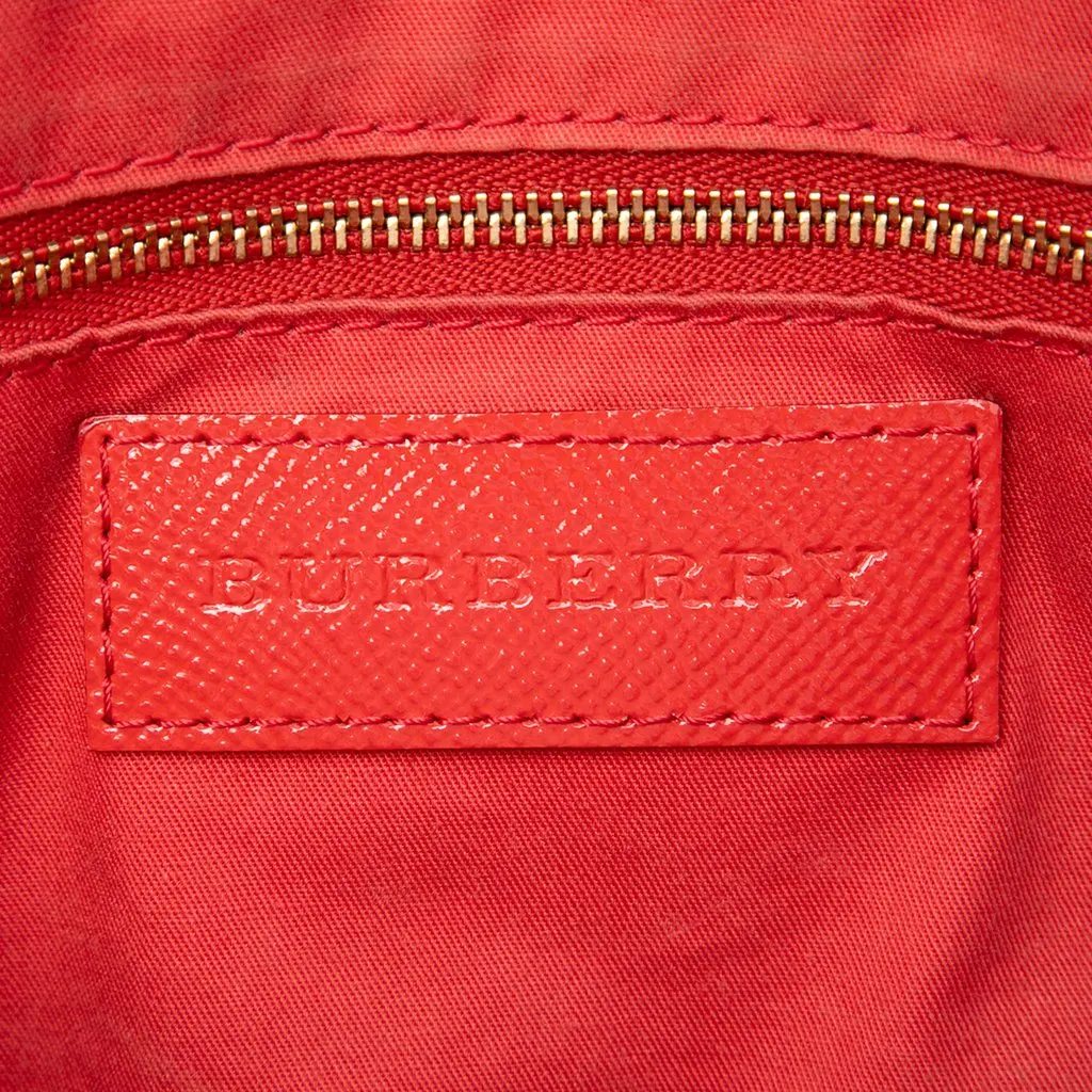 Burberry Haymarket Check Coated Canvas Minford Portrait Satchel Beige Very good - Box View