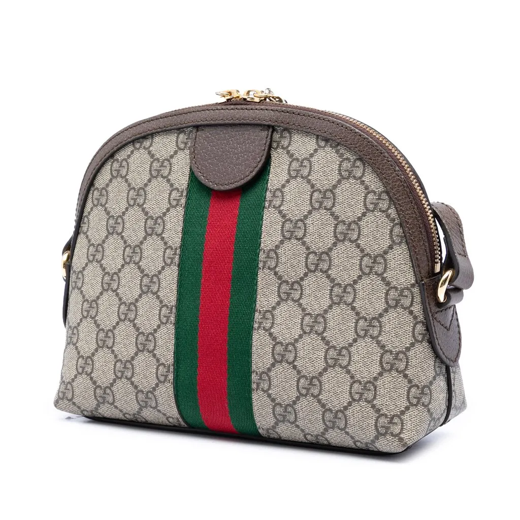 Gucci Small GG Supreme Web Ophidia Dome Crossbody Beige Very good - Back View