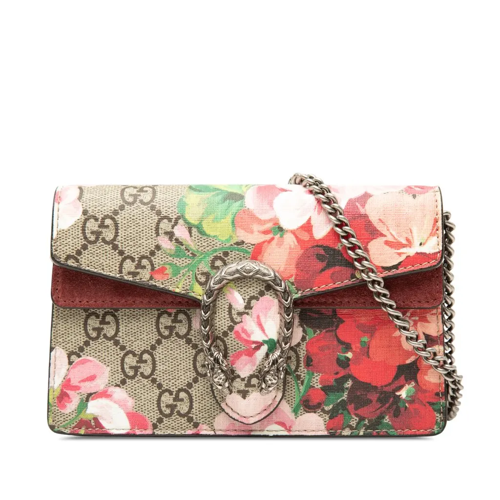Gucci Mini GG Supreme Blooms Dionysus Crossbody Beige Very good - Front View