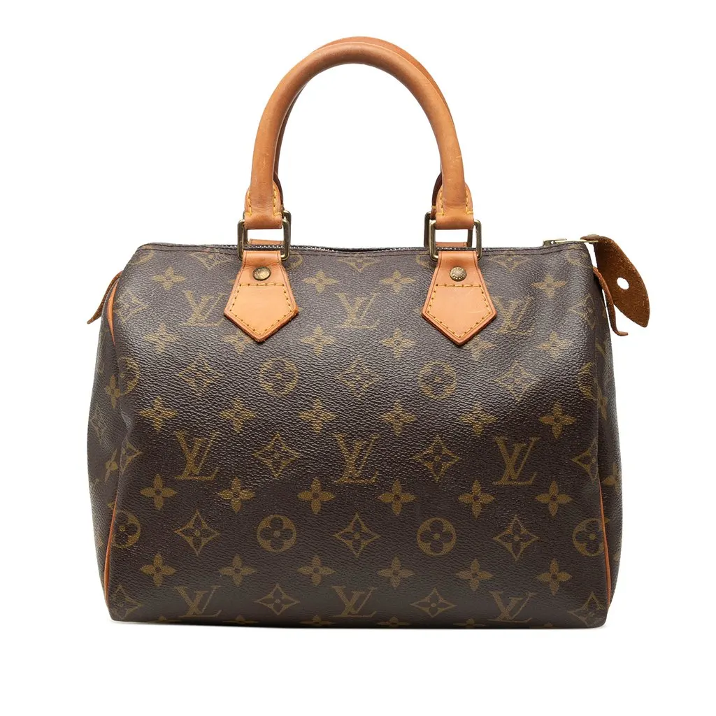 Louis Vuitton Monogram Speedy 25 Brown Good - Front View