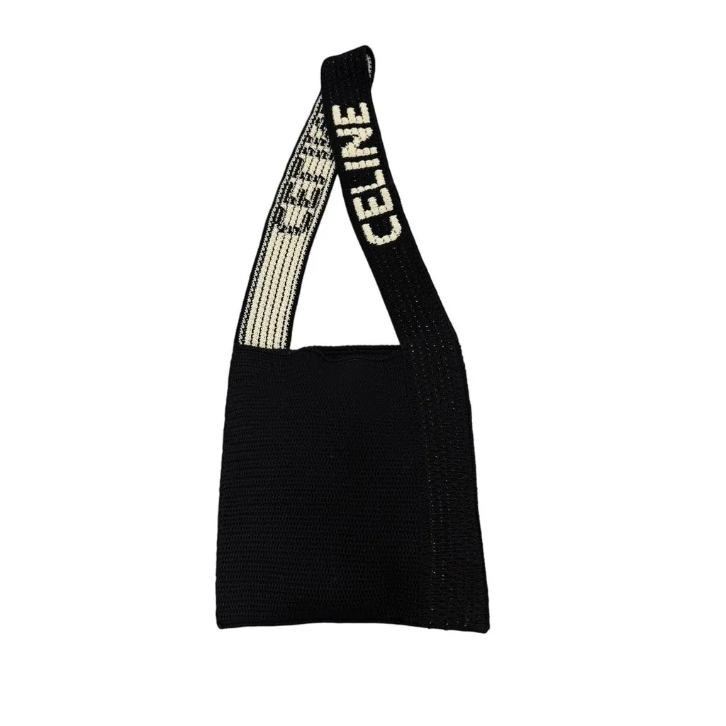 Celine Crocheted Cotton Crossbody Black Very good - Back View