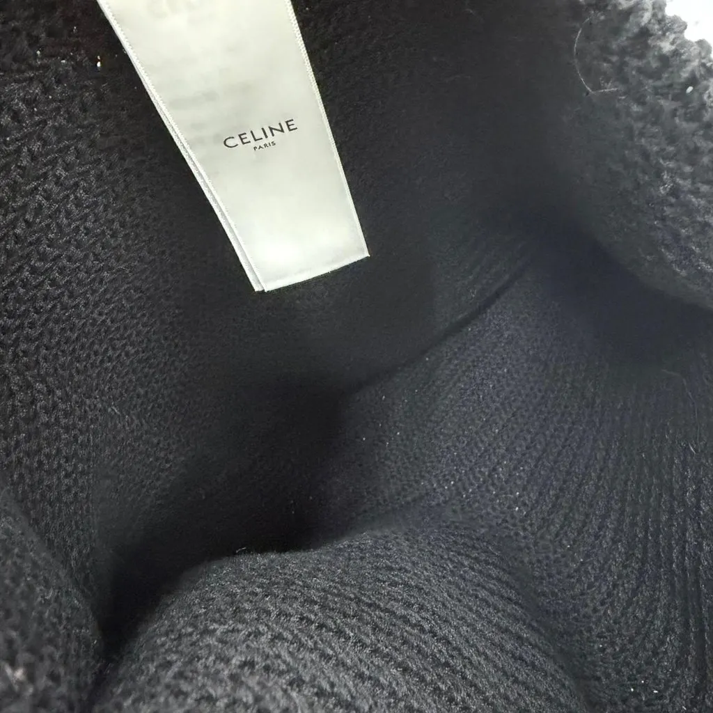 Celine Crocheted Cotton Crossbody Black Very good - Model View